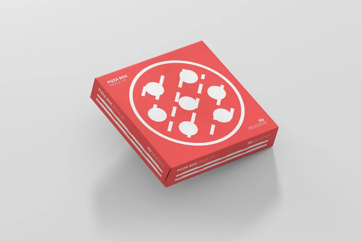 美味披萨外带包装盒子样机模板 Pizza Box Mockup#8211; Double Pack Supermarket Edition