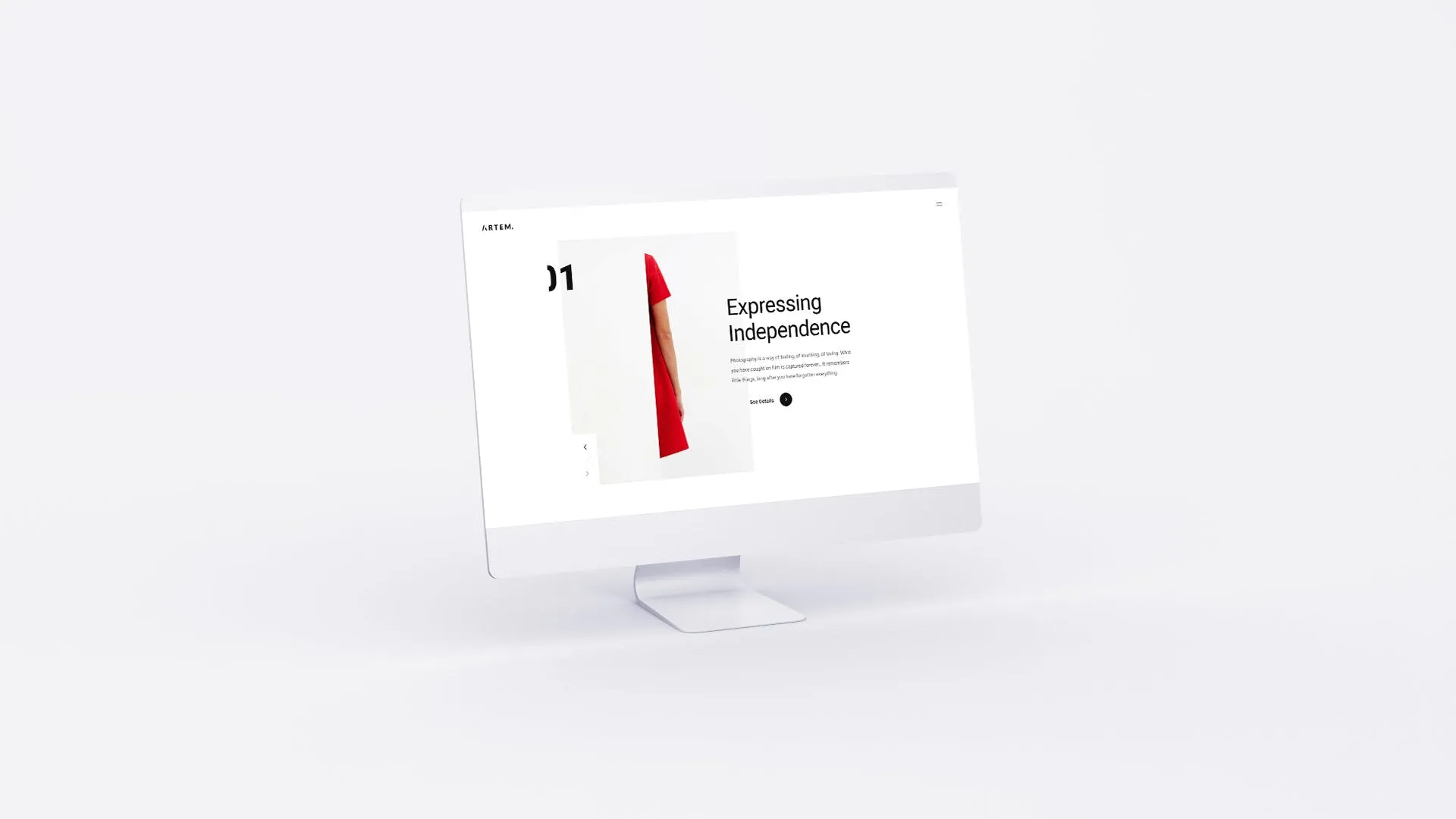 网站UI界面设计效果图预览白色iMac电脑样机模板 White iMac Mockup插图(3)