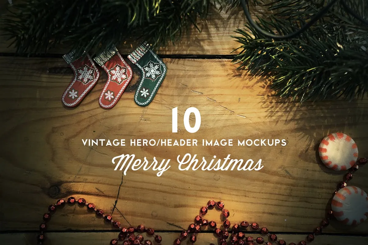 圣诞节主题巨无霸/Header设计样机 Christmas Hero / Header Mockup插图