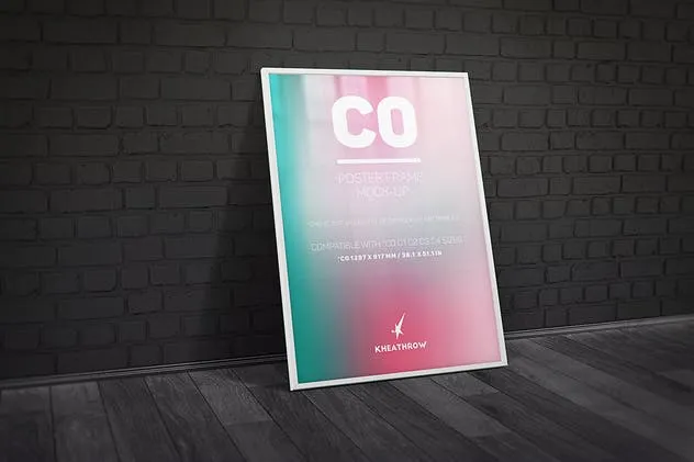 优雅海报画框样机模板 C0 Elegant Poster Frame Mock-Ups插图(4)