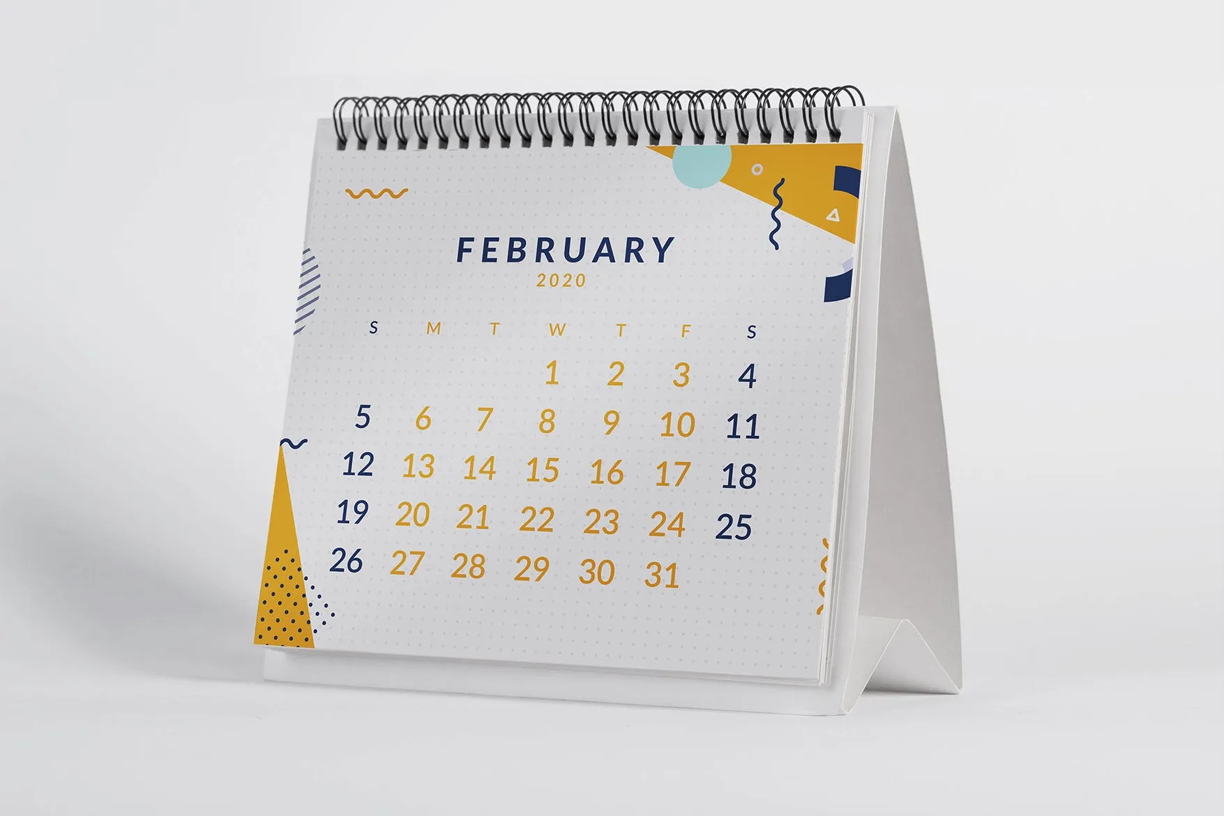 2020年桌面日历设计样机素材库精选模板 2020 Desktop Calendar Mock Up插图(2)