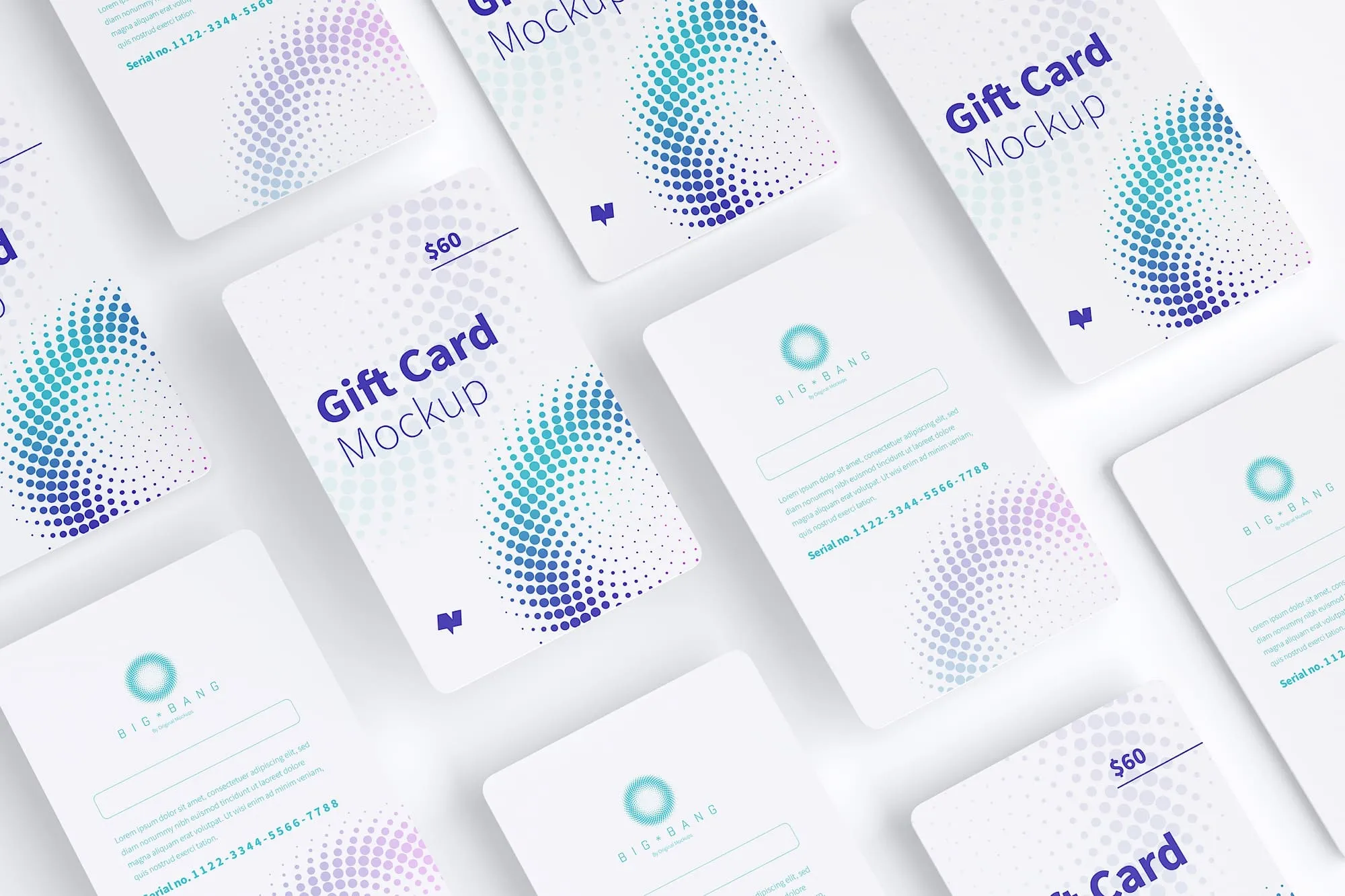 礼品积分卡卡片设计效果图等距样机模板09 Gift Card Mockup 09插图(1)