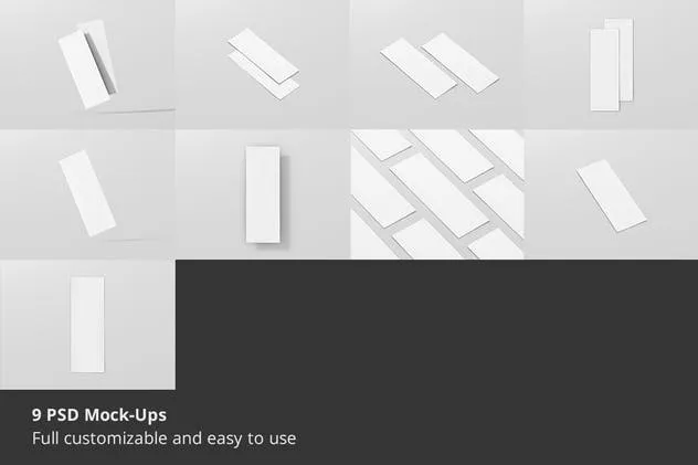 创意A6尺寸长方形传单样机模板 A6 Long Flyer Mock-Up插图(1)