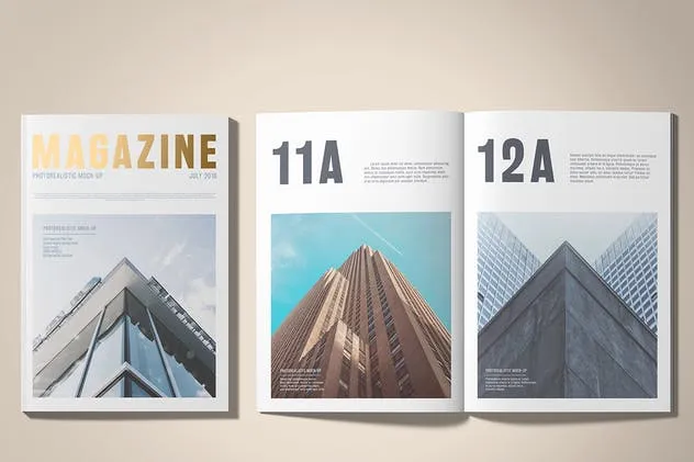 A4烫金印字杂志样机 A4 Foil Stamping Magazine Mock-Up插图(10)