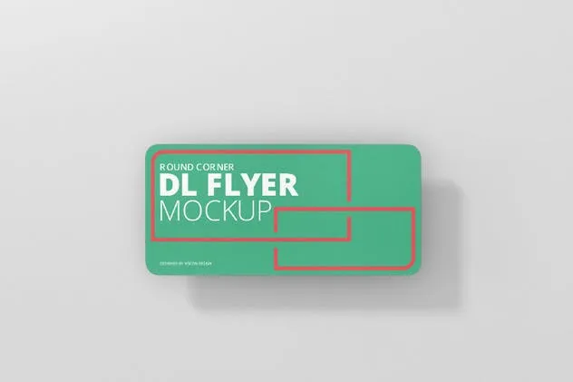 简约DL尺寸平面圆角传单样机 DL Horizontal Flyer Round Corner Mockup插图(9)