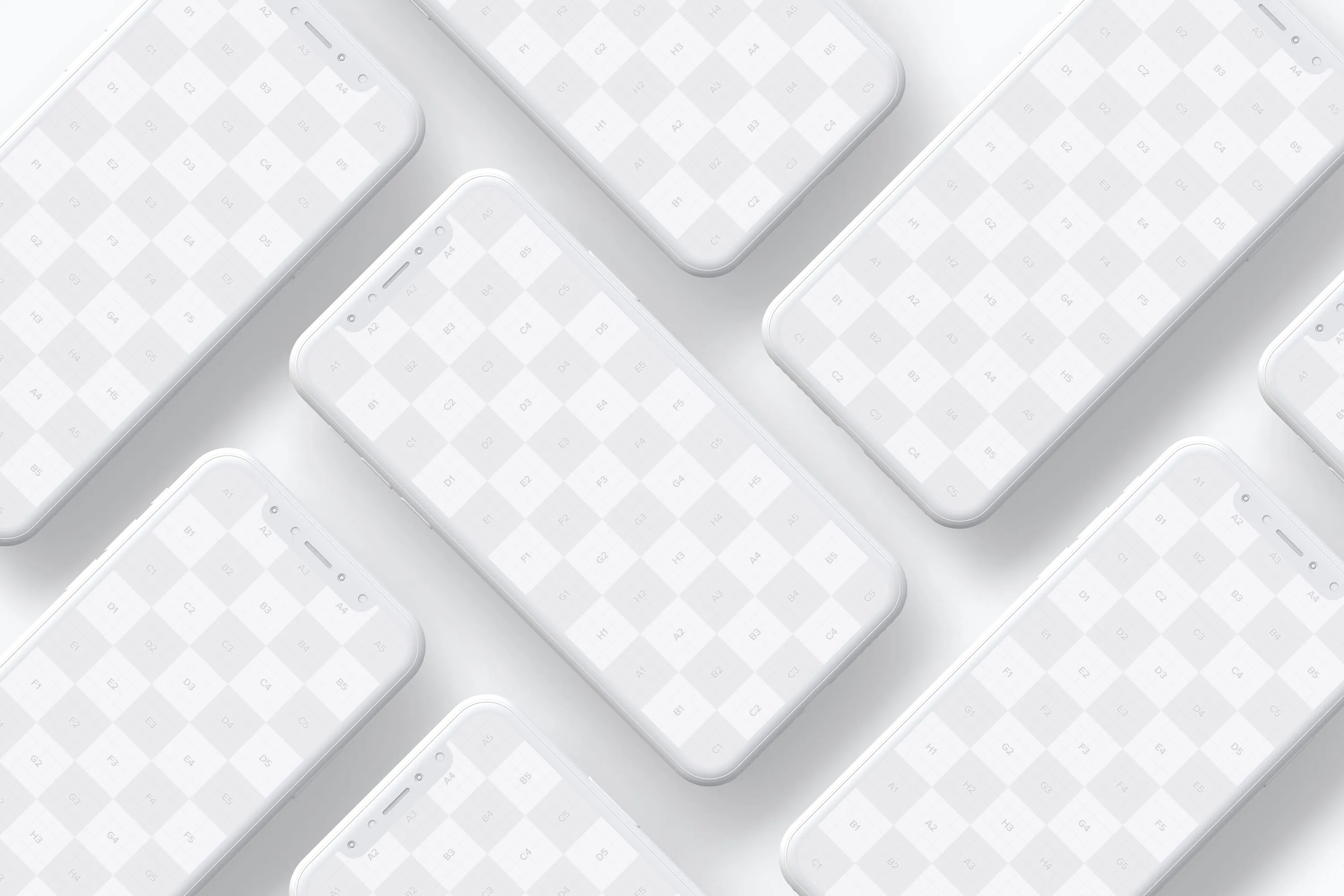 iPhone X手机多屏幕设计预览图等距场景样机 Clay iPhone X Mockup 03插图(2)