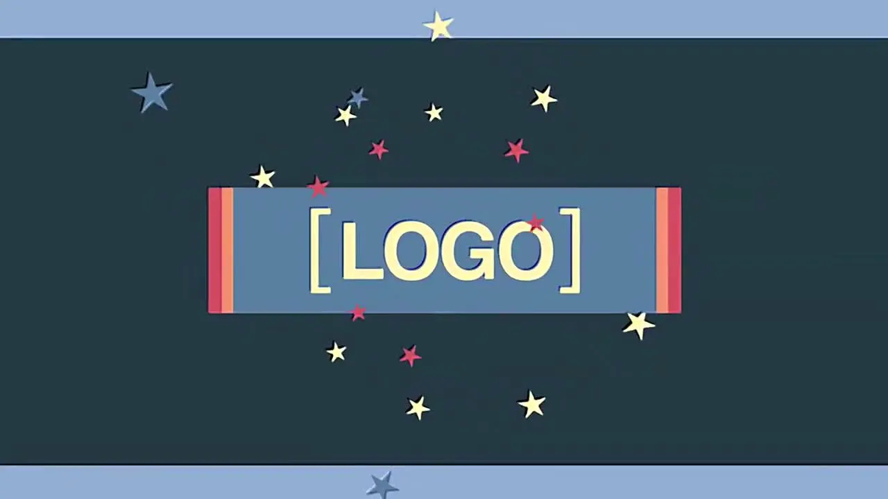 星星介绍有趣徽标展示像素设计精选AE模板