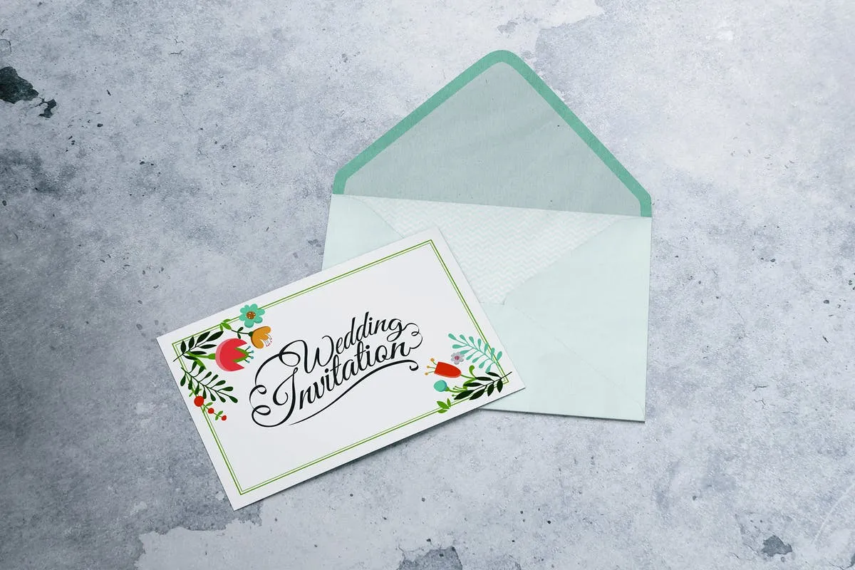 A6明信片/信封/邀请函/传单样机 A6 Postcardamp; Envelope / Invitation / Flyer MockUp