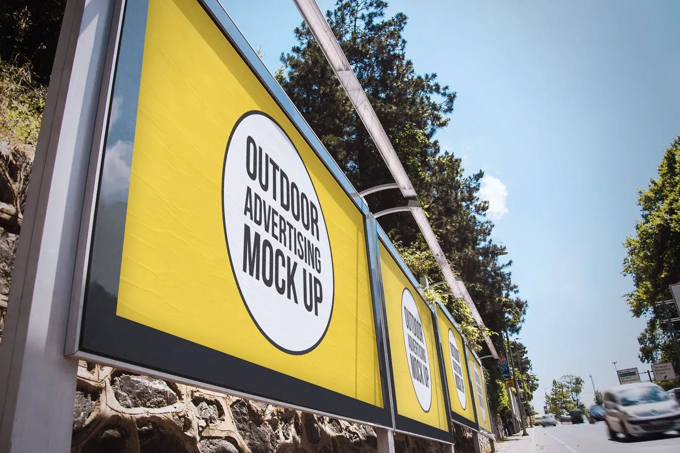 户外公路广告牌广告设计效果图样机模板#2 Outdoor Advertisement Mockup Template #2插图