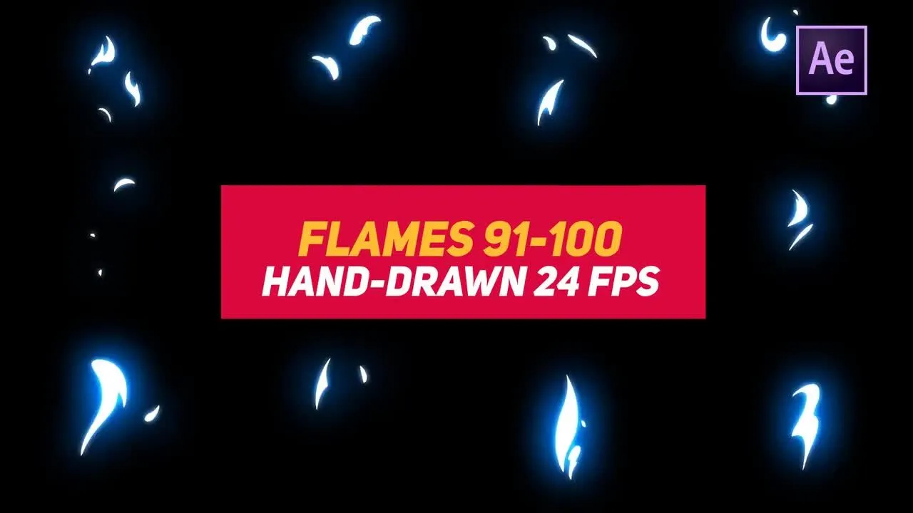 10个创意活力动画手绘火焰元素像素设计精选AE模板