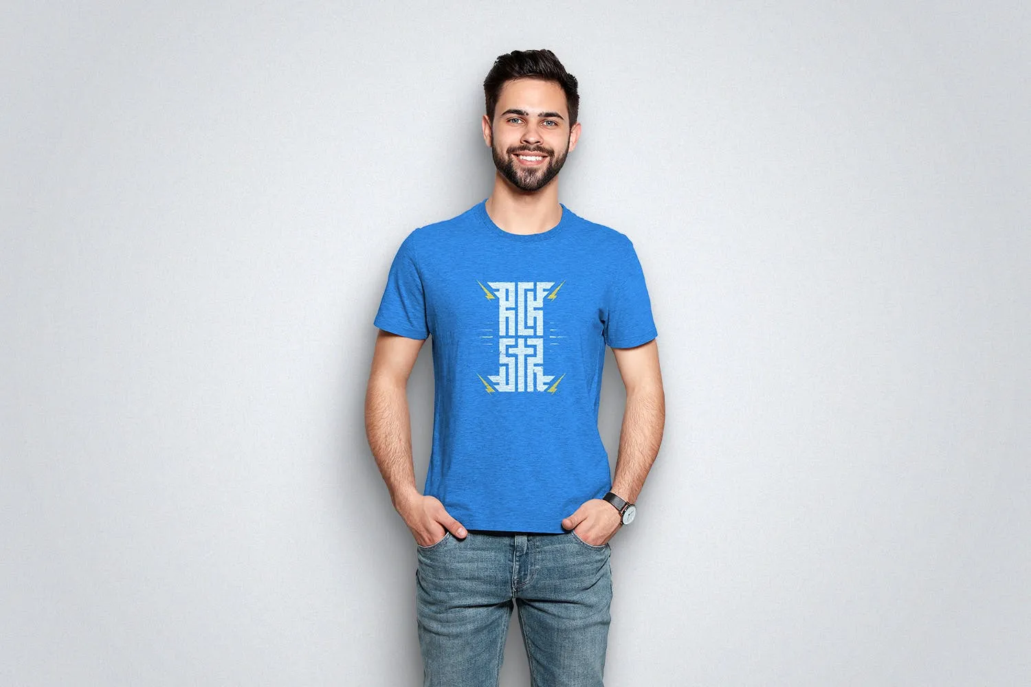 T恤印花设计模特上身效果预览样机套装v1 T-Shirt Mockup Collection 01插图(1)