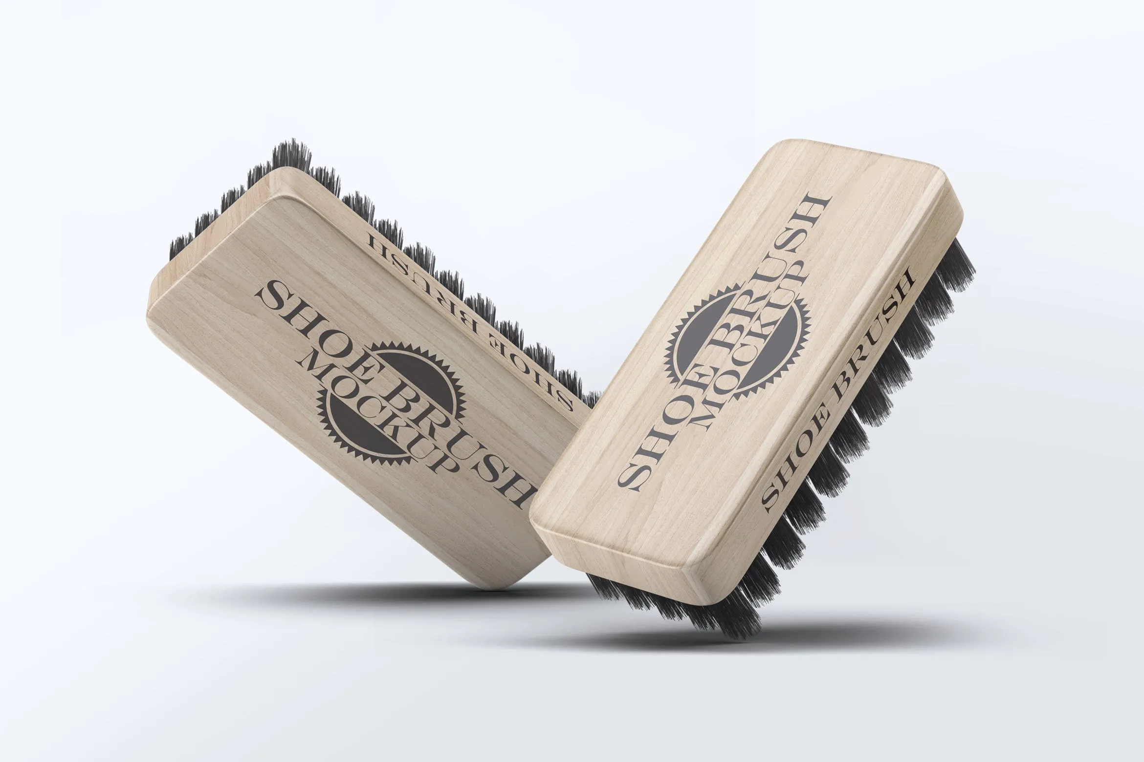 鞋刷品牌Logo设计预览样机模板 Shoe Brush Mock-Up插图