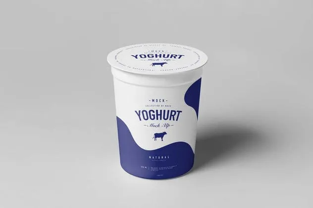 酸奶杯样机模板2 Yoghurt Cup Mock-up 2插图(3)