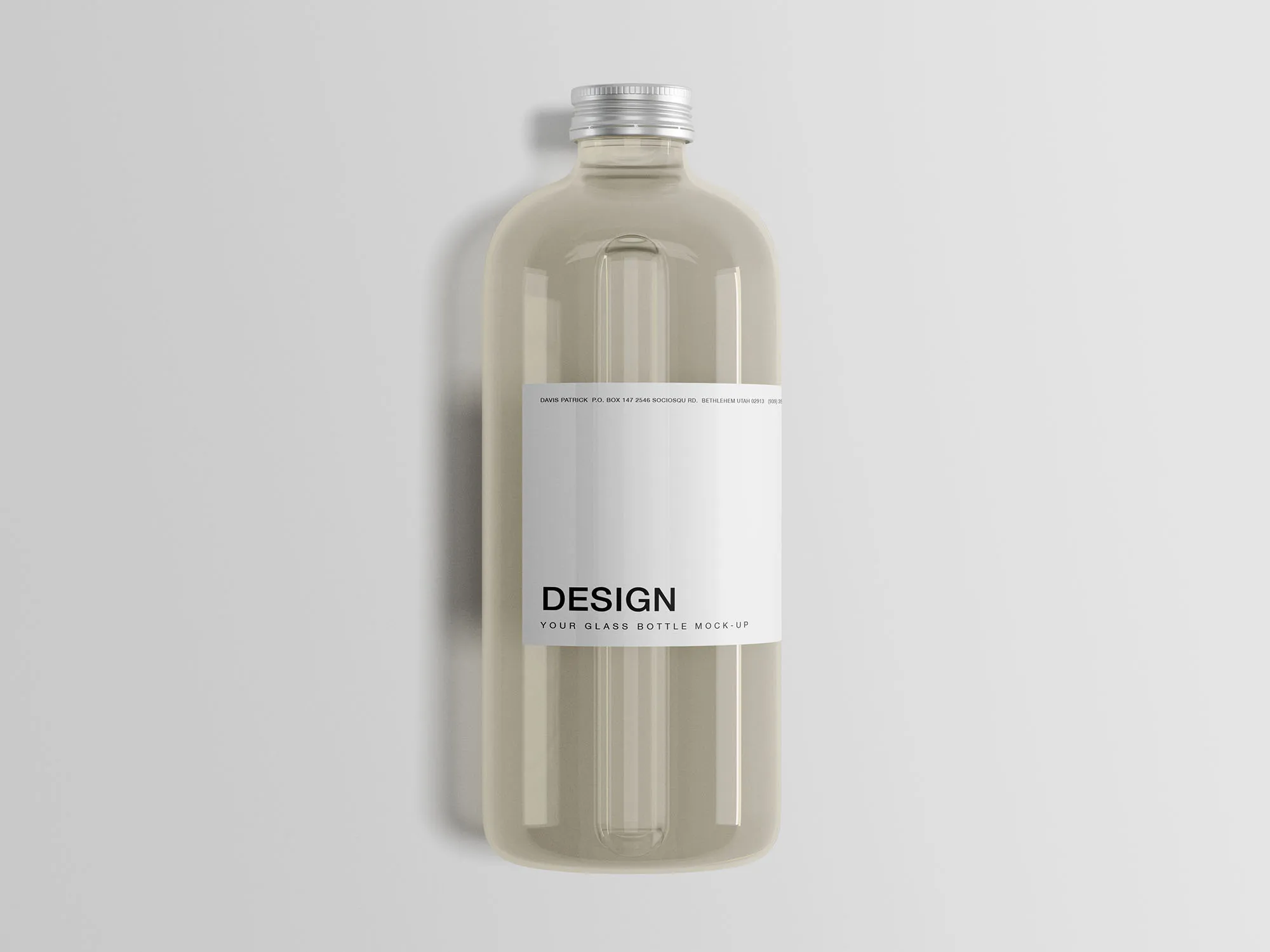 经典玻璃瓶外观设计图样机模板 Classic Glass Bottle Mockup