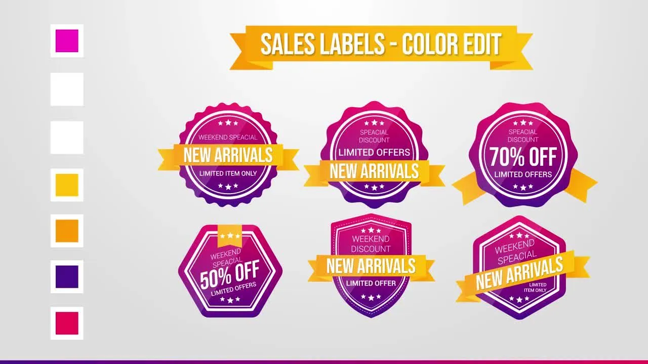 6个时尚全屏标题动画像素设计精选AE模板