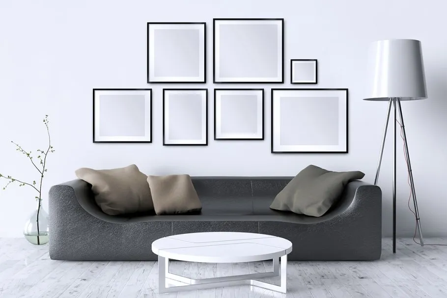 卧室&客厅相框画框样机大合集 10 x Interior Backgrounds 03插图(6)