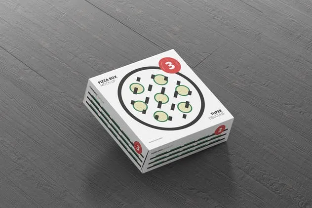 披萨外卖外带包装盒样机 Pizza Box Mockup – Triple Pack插图(5)