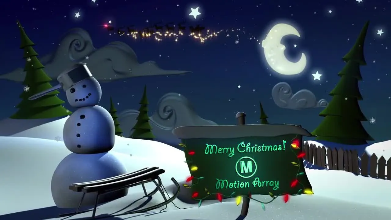 动态圣诞雪人像素设计精选AE模板