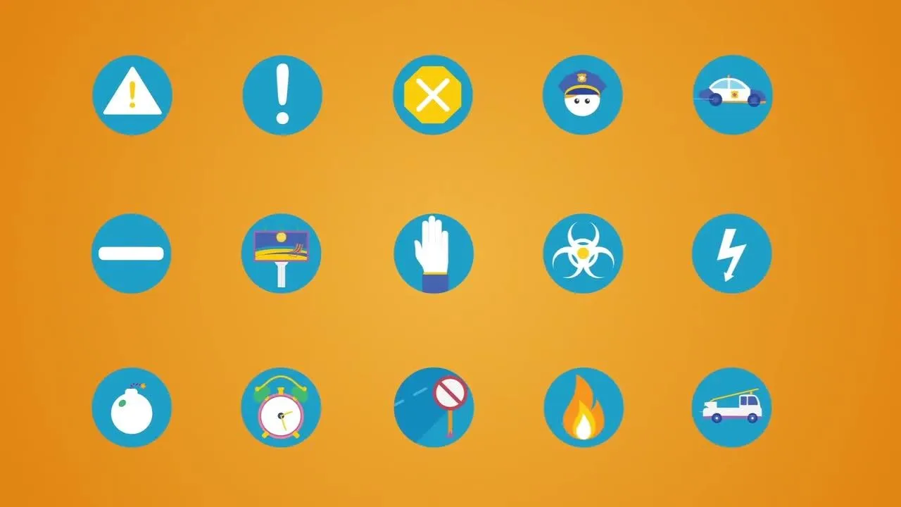 260个各种类别的平面动画图标像素设计精选AE模板