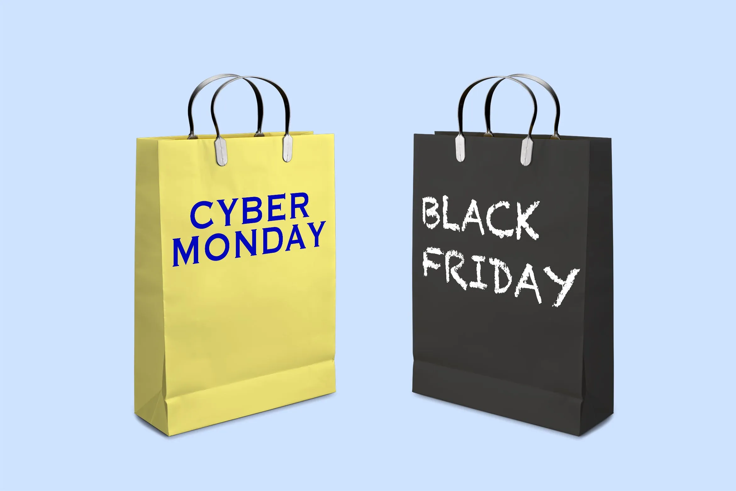 网络星期一/黑色星期五促销日购物袋设计样机01 Business days mockup_01插图