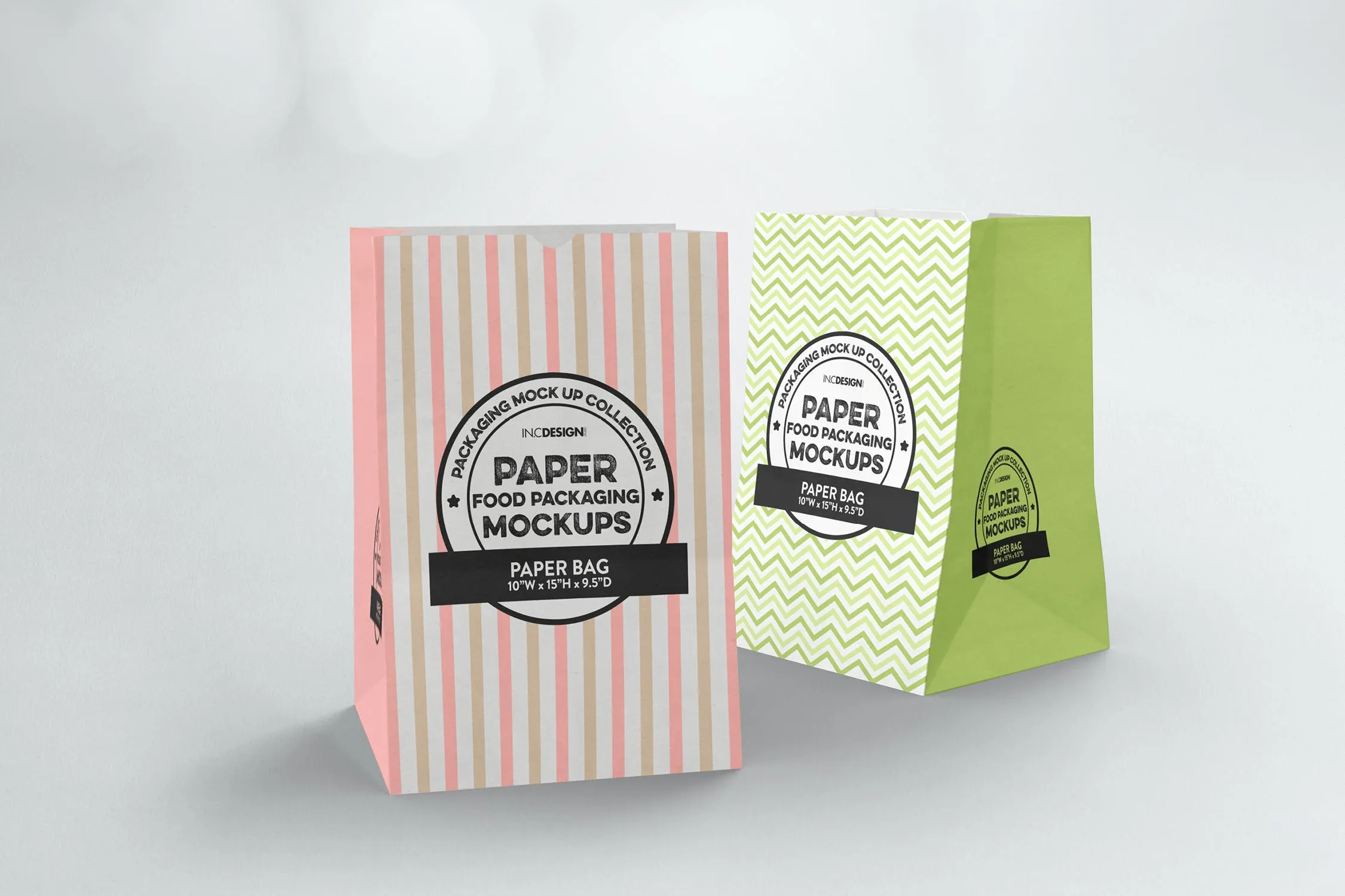 杂货纸袋包装设计效果图素材库精选 Grocery Paper Bags Packaging Mockup插图(1)