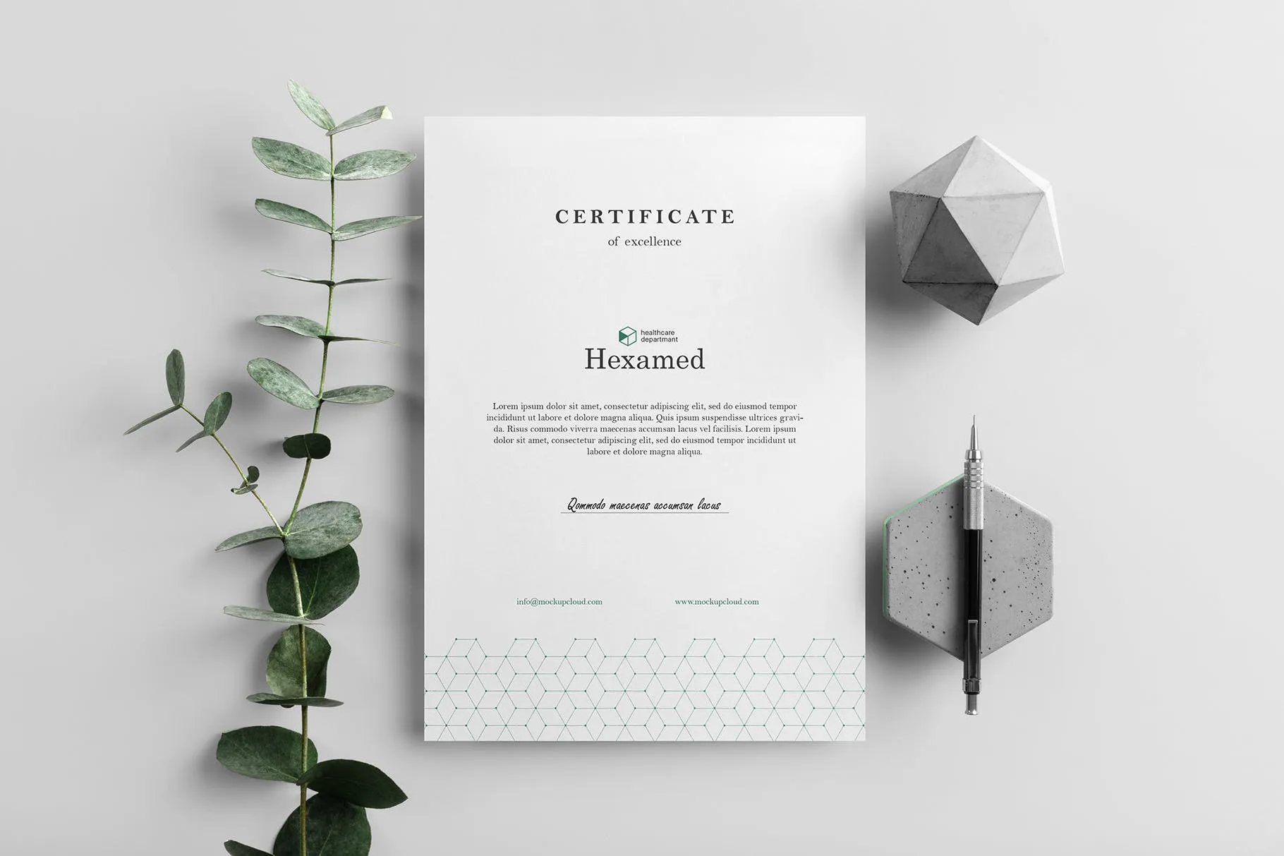六边形图形设计品牌VI视觉设计效果图样机套件v2 Hexamed Branding Mockup插图(2)