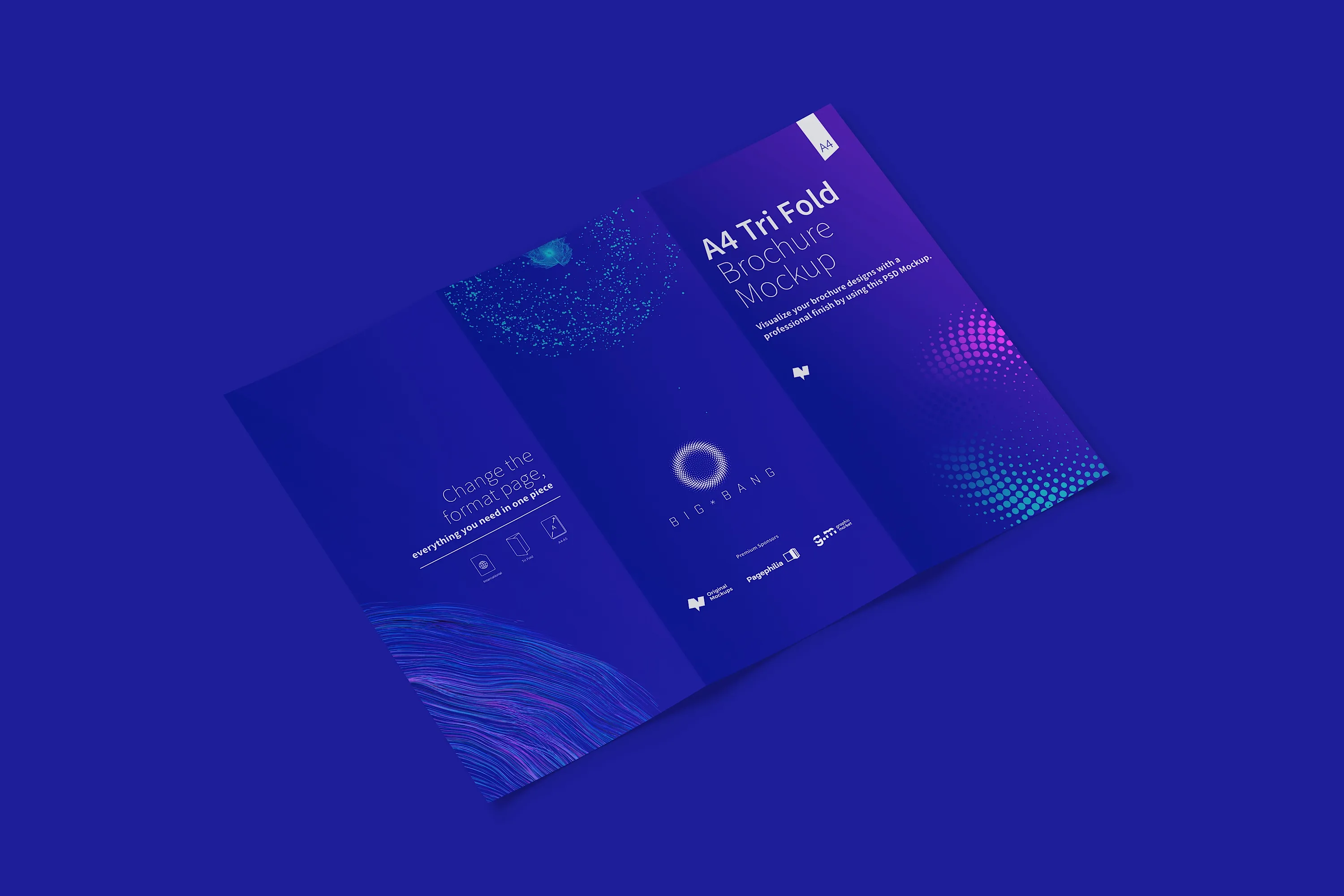 A4三折页折叠传单＆小册子设计效果预览样机02 A4 Trifold Brochure Mockup 02插图(5)