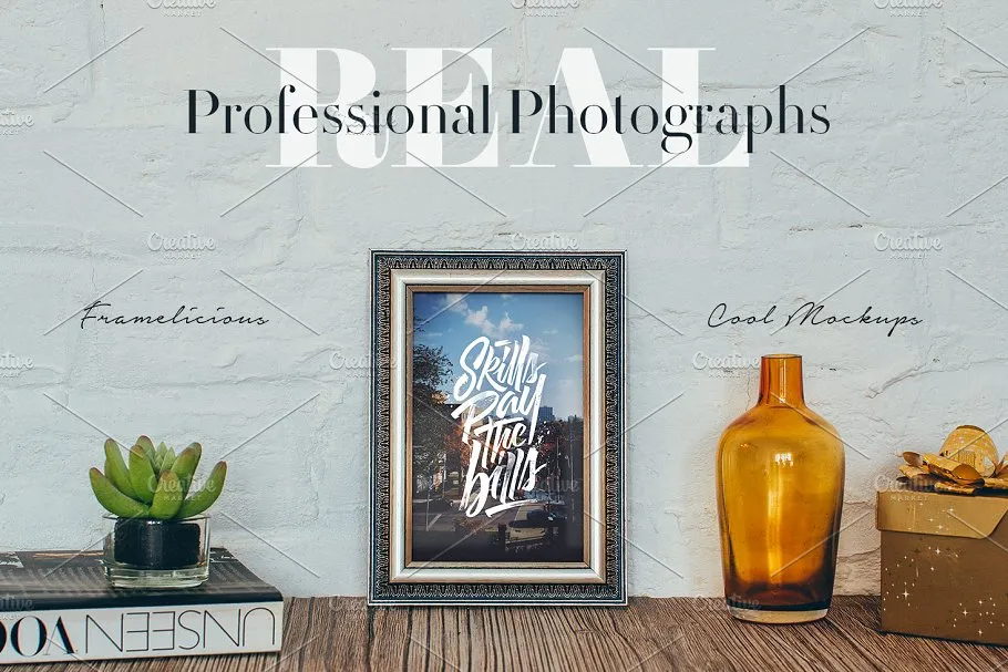 古董画框相框样机合集 Framelicious! 45 Frame Mockups插图(1)