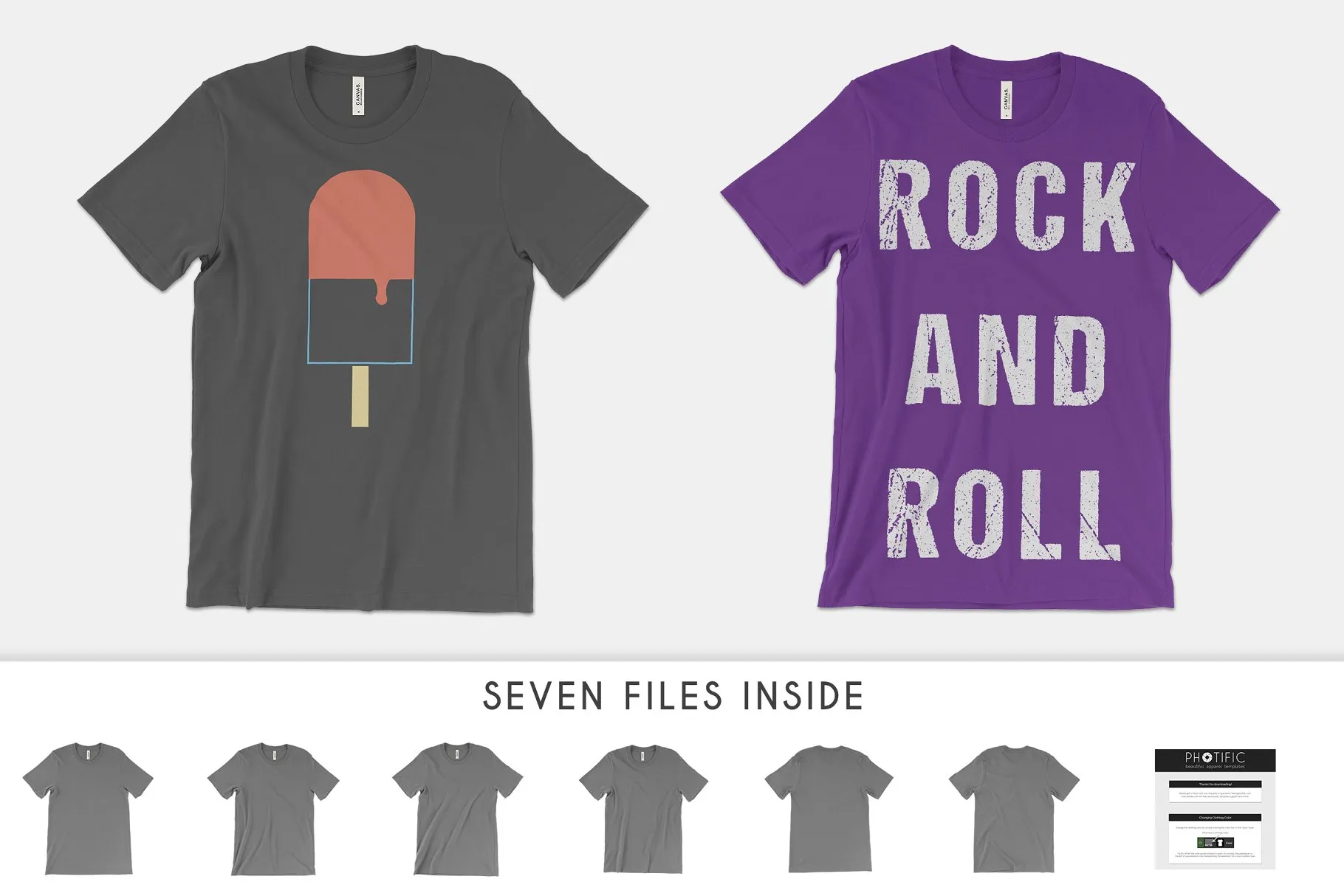 Bella Canvas 3001 T恤设计展示样机 Bella Canvas 3001 T-Shirt Mockups插图(2)