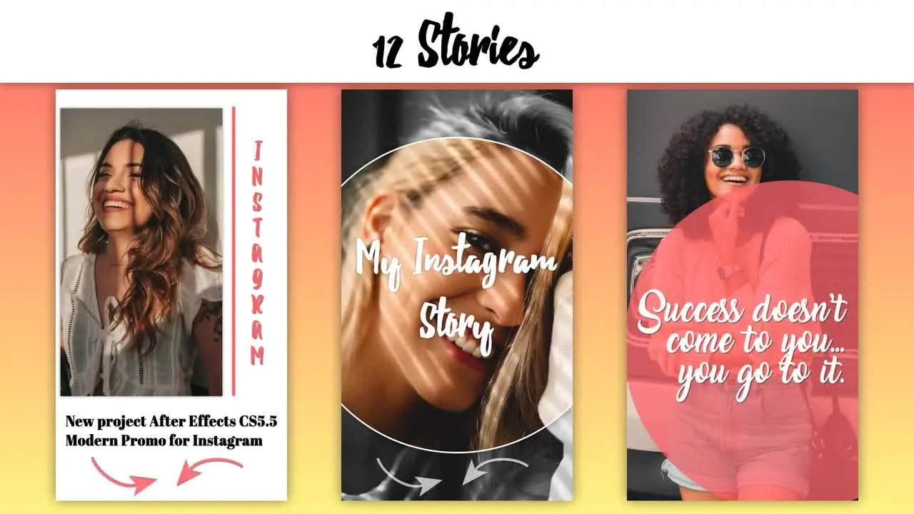 12个时尚图片社交网络展示像素设计精选AE模板