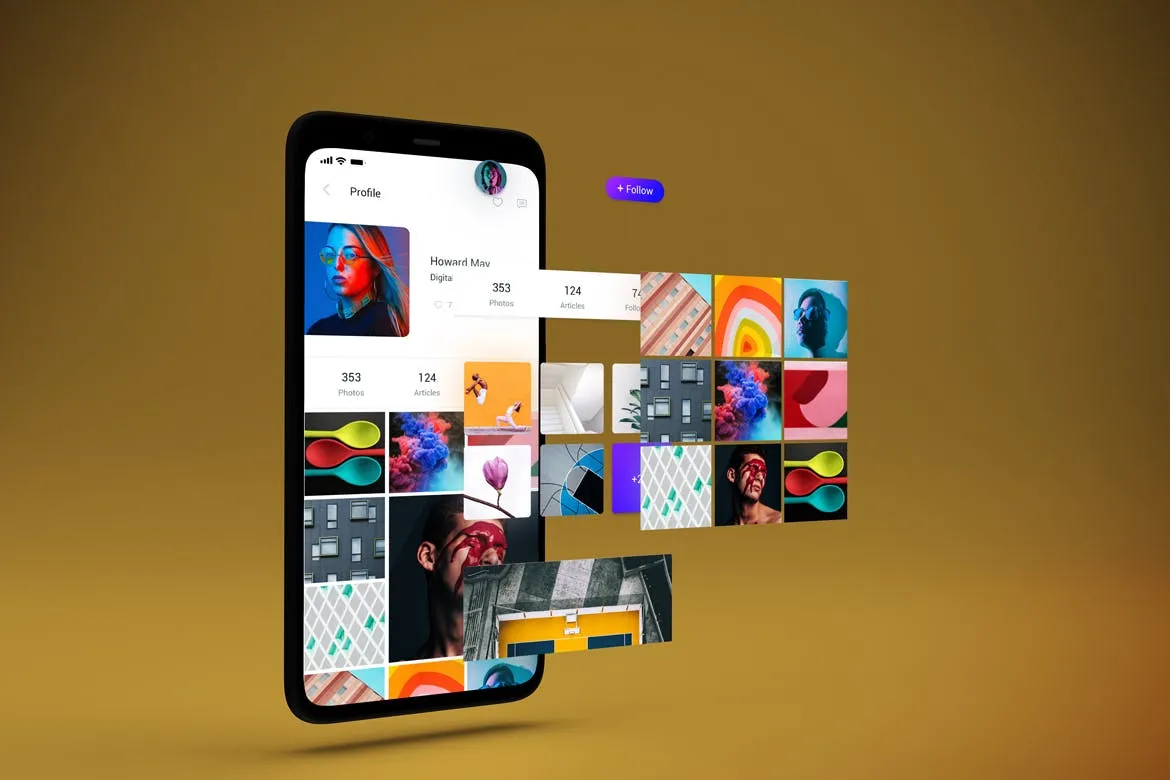 谷歌Pixel 4手机屏幕预览效果图素材库精选样机v2 Pixel 4 Mockup V.2插图(5)