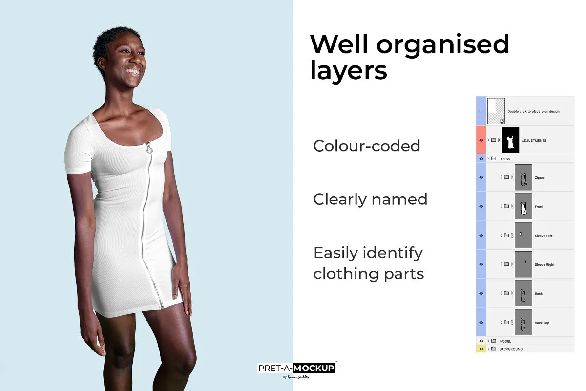 拉链紧身连衣裙服装样机插图(6)