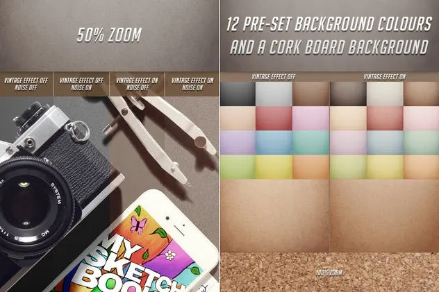 设计创作工作室场景生成器 Sketchbook / Stationery Scene Creator Mock-up插图(6)