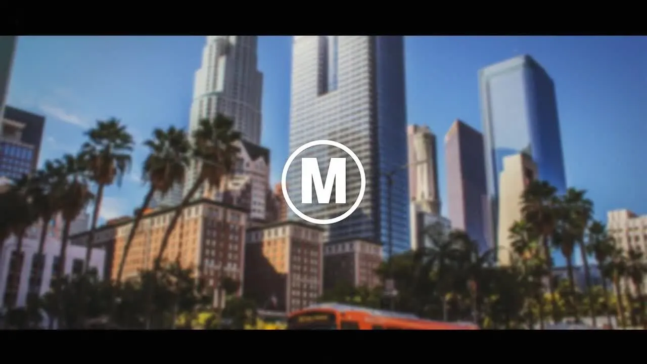 创造性的水墨效果城市动画徽标像素设计精选AE模板