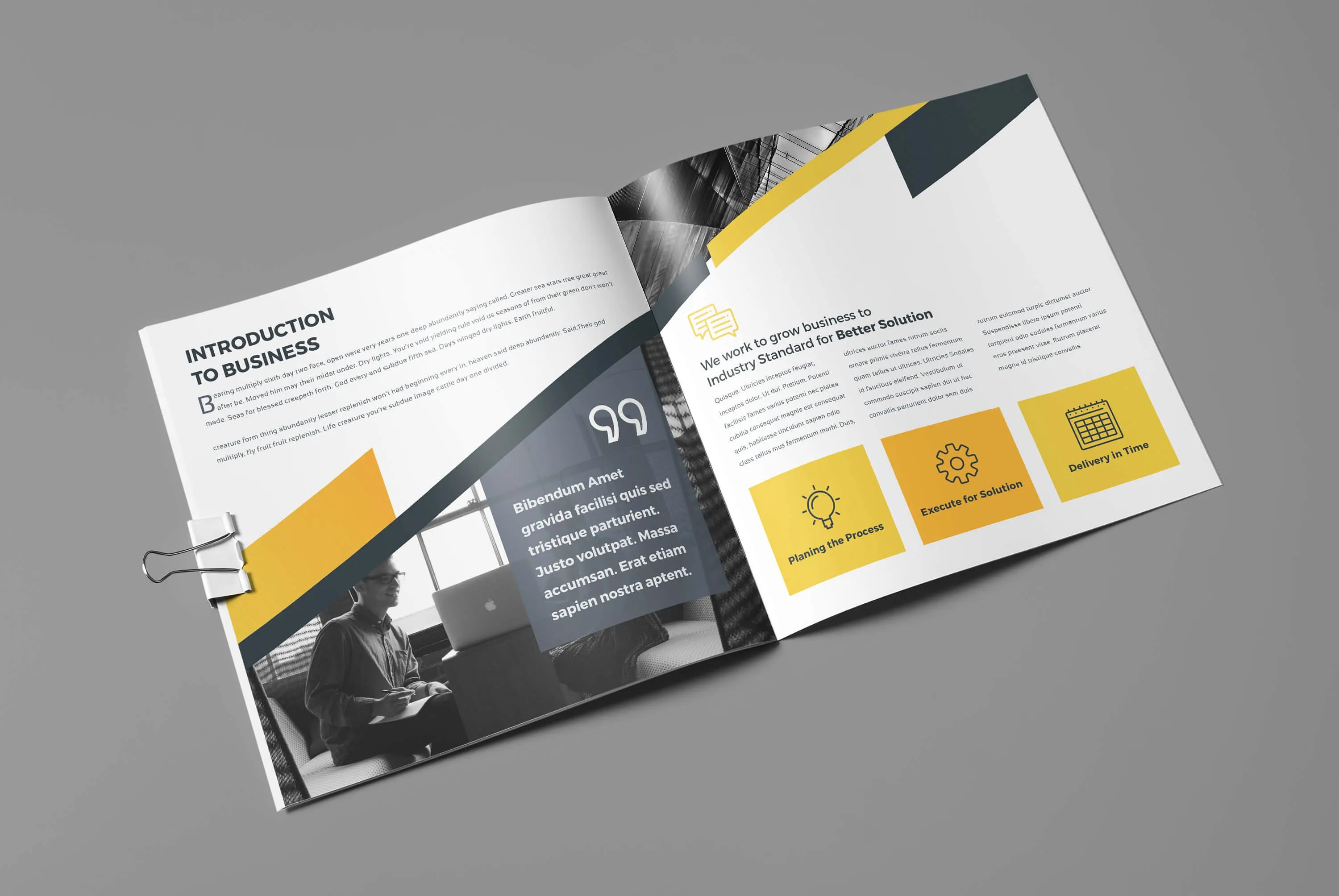 专业极简的公司简介画册模板下载 Company Profile Square [indd]插图(2)