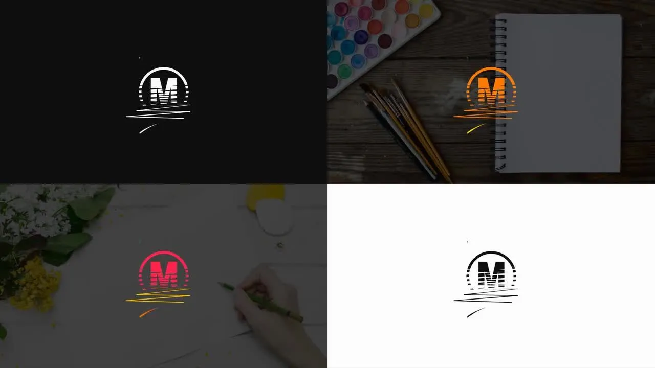 清新时尚创意手绘徽标像素设计精选AE模板