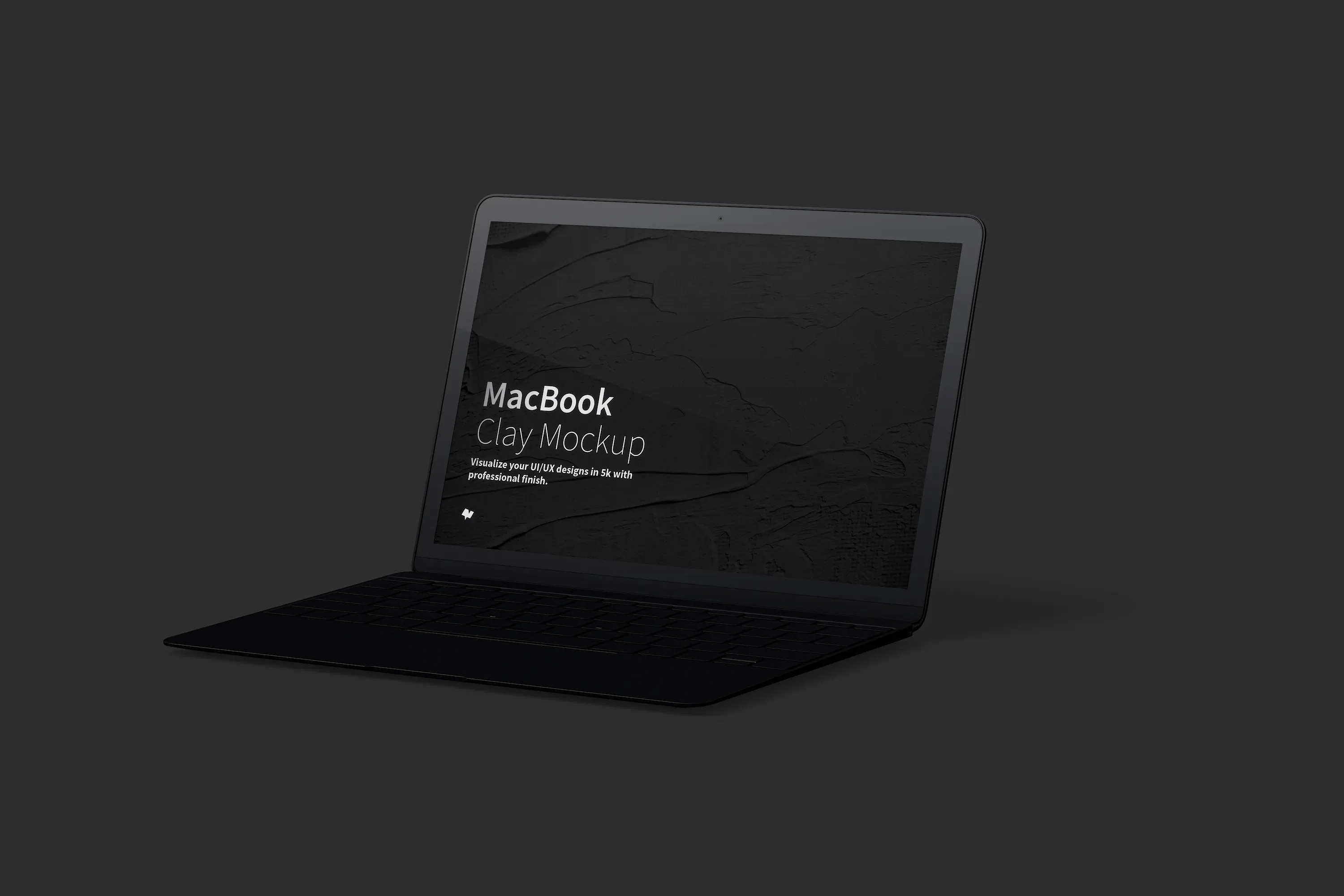 MacBook笔记本电脑屏幕演示右视图样机 Clay MacBook Mockup, Right View插图(4)