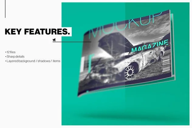 A4时尚杂志宣传册样机模板 Horizontal A4 Magazine Catalog Mockup插图(6)