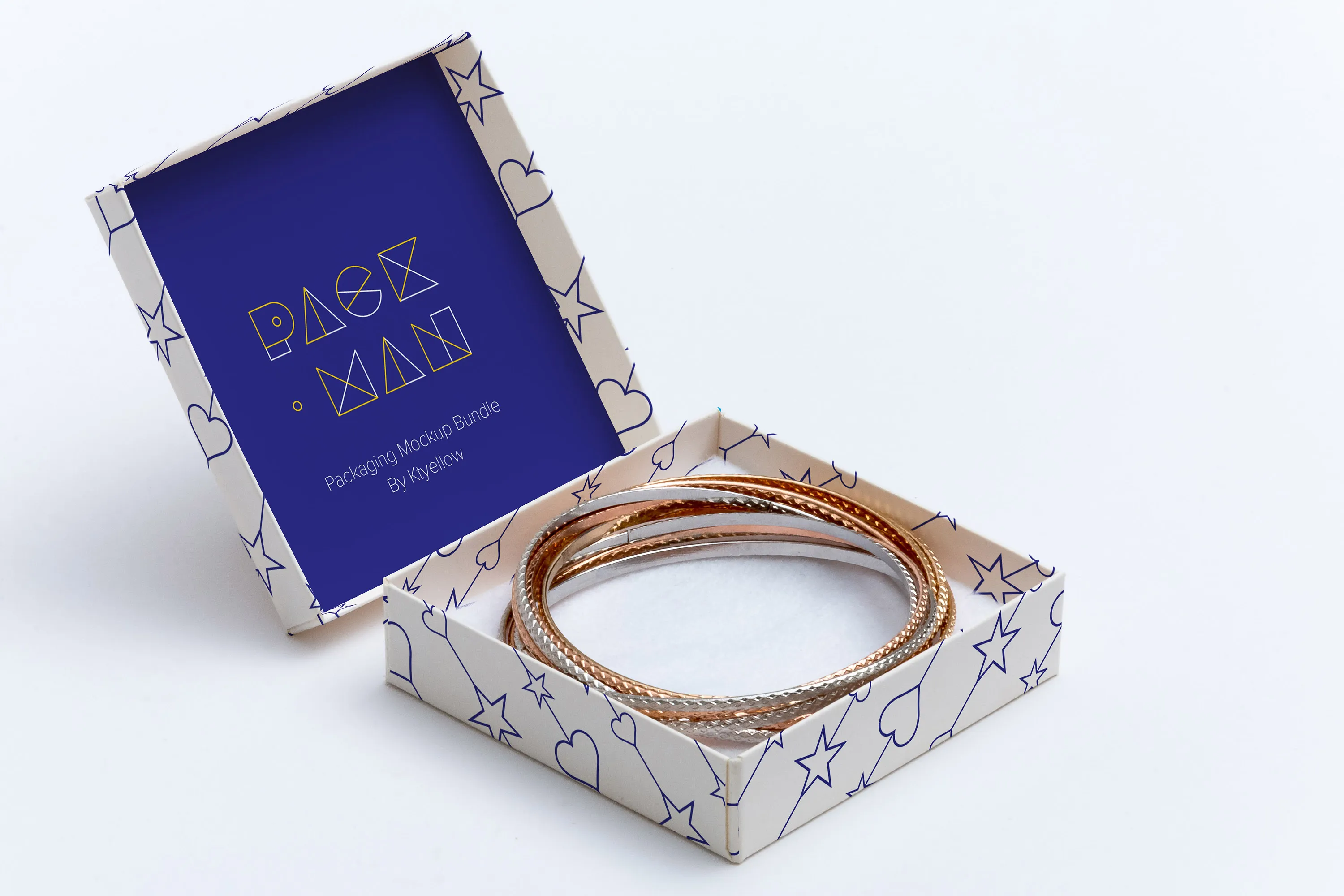 扁平方形礼品包装盒外观设计效果图样机01 Small Gift Box Mockup 01插图