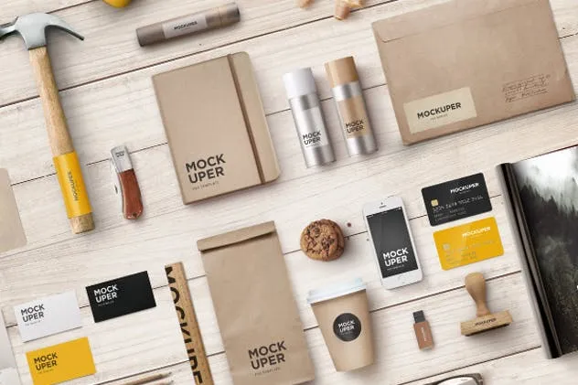 木制工艺品品牌等距场景样机 Brutal Wood Branding Mock-Up (PSD)插图(2)