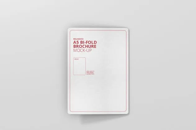 A5尺寸圆角双折页宣传册设计效果图样机素材库精选 A5 Bi-Fold Brochure Mock-Up – Round Corner插图(8)