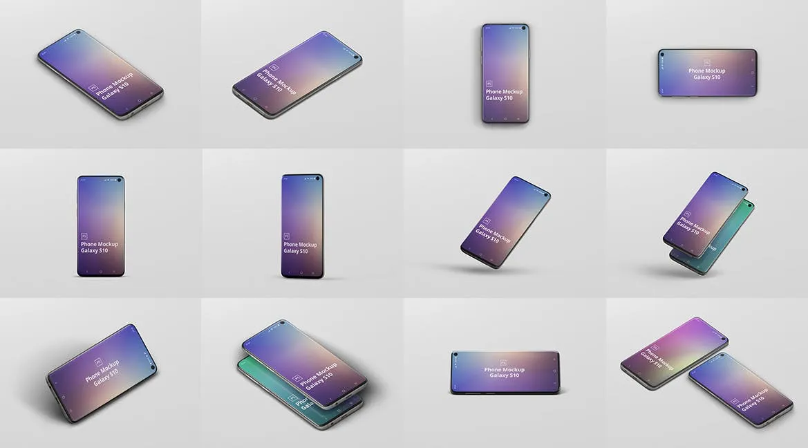三星Galaxy S10智能手机素材库精选样机模板 Phone Mockup Galaxy S10插图(14)