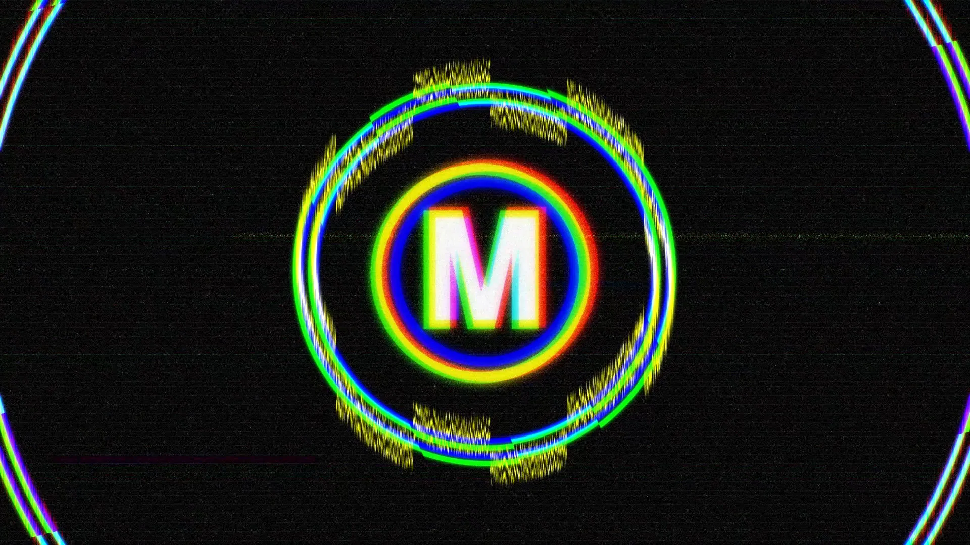 圆毛刺效果电影徽标显示像素设计精选AE模板