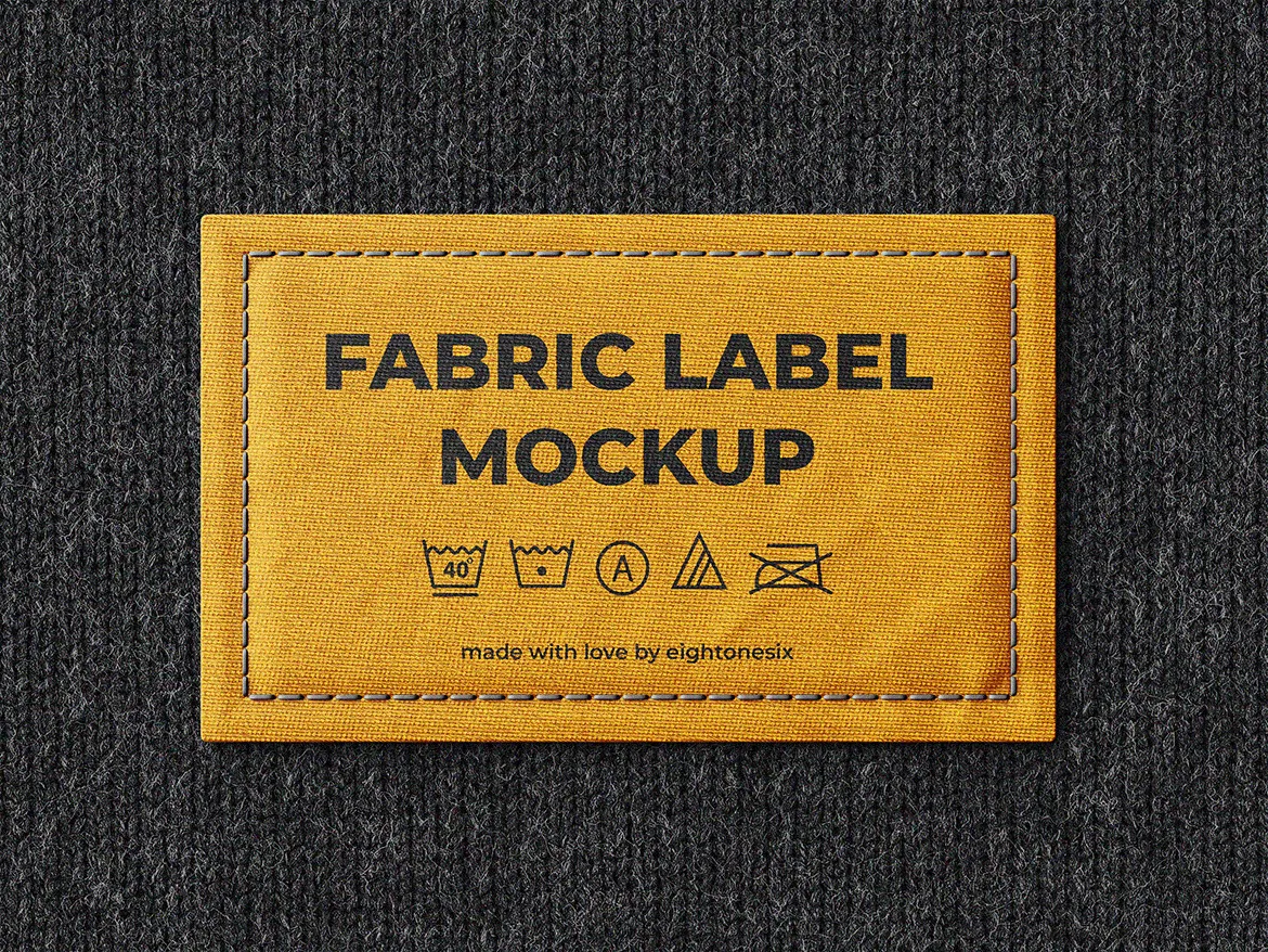 面料服装标签设计素材库精选模板 Fabric Label Mock-Up Template插图(2)