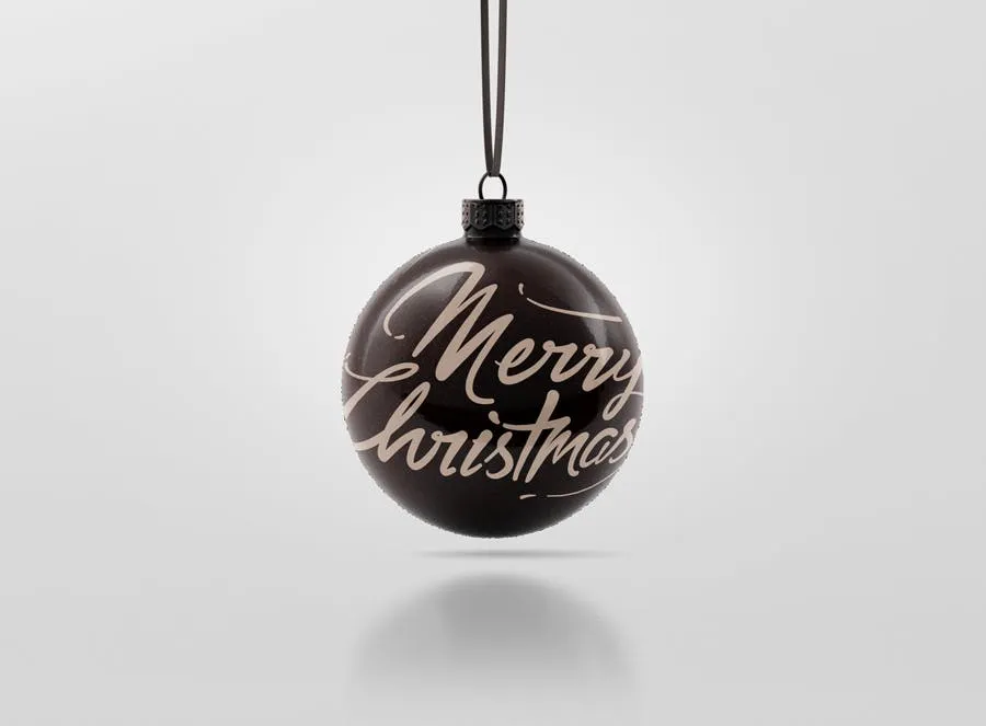 闪闪发光圣诞装饰球样机模板 Glitter Christmas Ball Mockup插图(11)