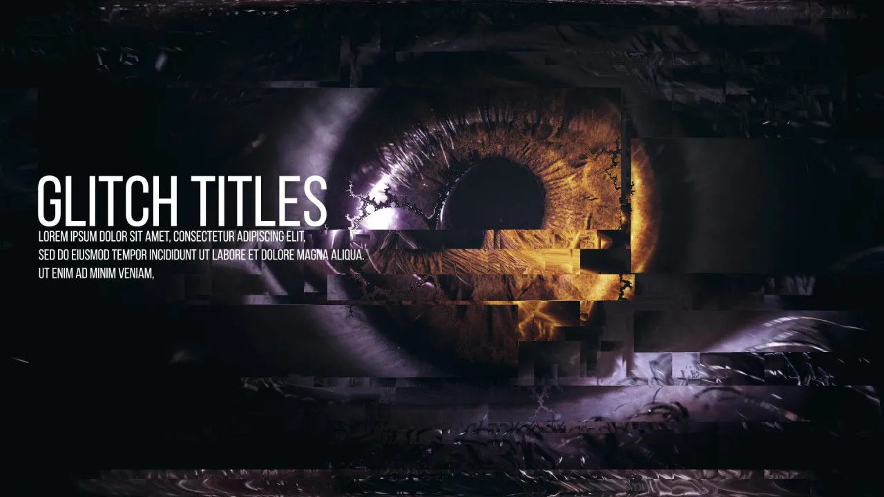 12个富有创意的全屏毛刺标题动画像素设计精选AE模板