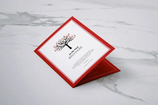 A5三折页设计小册子样机展示模板 Tri-Fold Brochure A5 Mock-up插图(3)