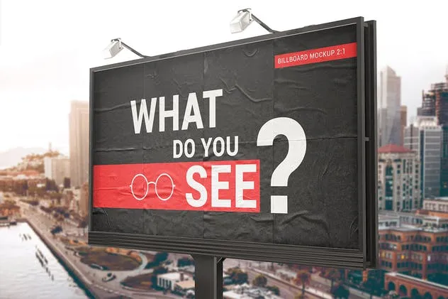 胶合纸效果广告牌样机 Billboard With Glued Paper Effect Mockups插图(4)