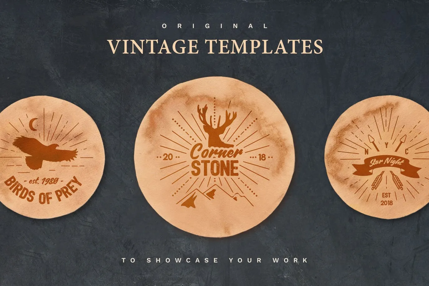 复古做旧风格纸张纹理样机模板 Vintage Paper PSD Mockup Set插图(2)