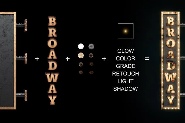 大帐篷灯泡装饰金属字体场景模板6 Marquee Light Bulbs Front 6 -Scenes & Tutorials插图(6)